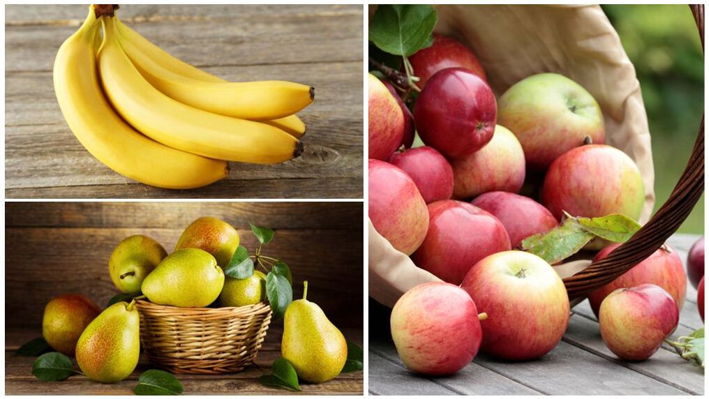 Labi augļi podagrai - banāni, bumbieri un āboli